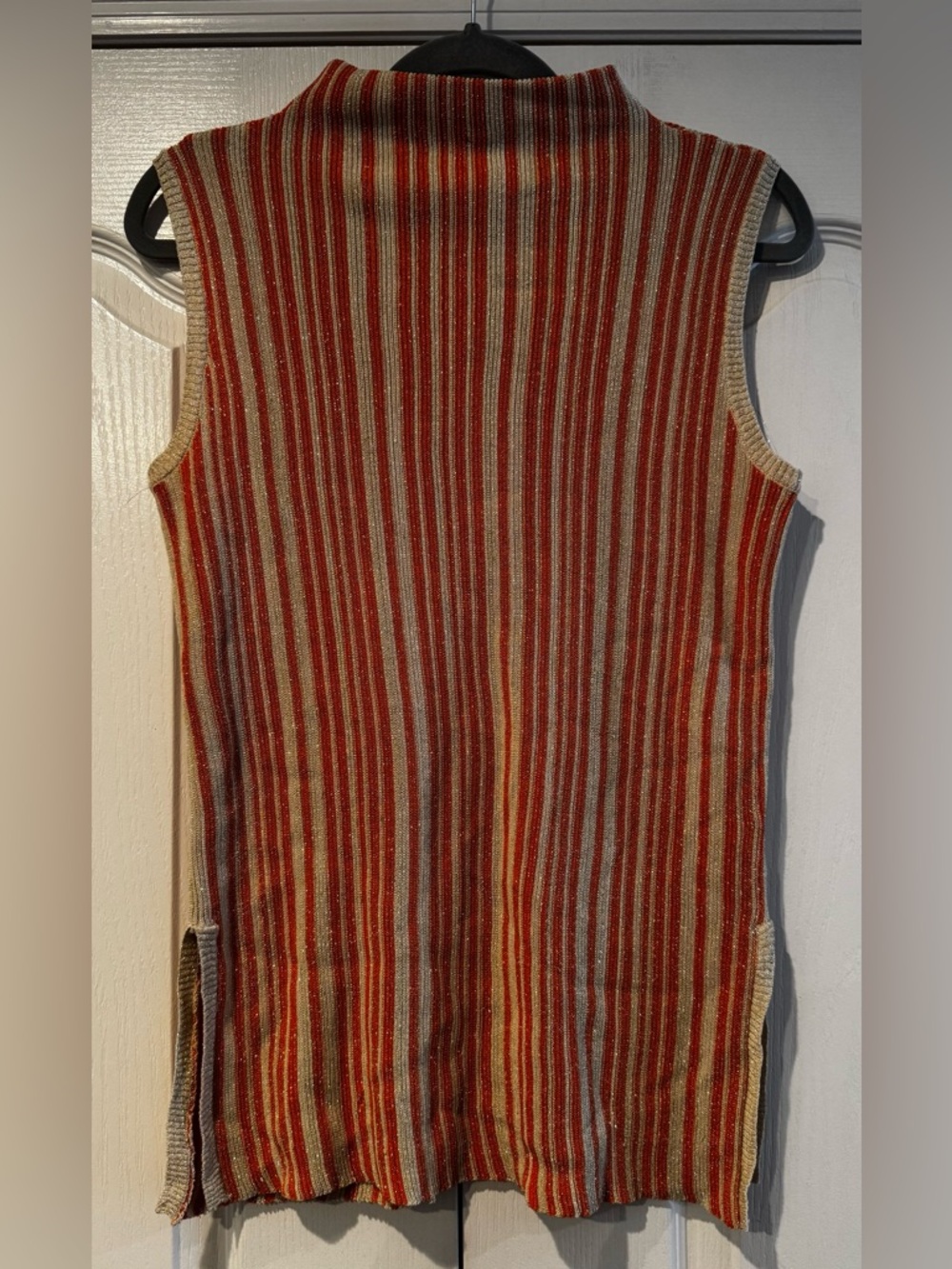 House of Harlow 1960 Orange and Gold Metallic Striped Knit Tank NWT - Size L